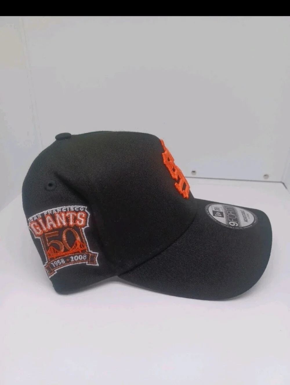 New Era Upside Down SF Giants Black 9Forty A-Frame Snapback Hat Cap Cooperstown